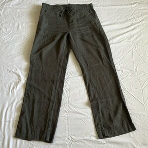 Women’s Athleta Linen Pants, Dark Olive Green, size 12